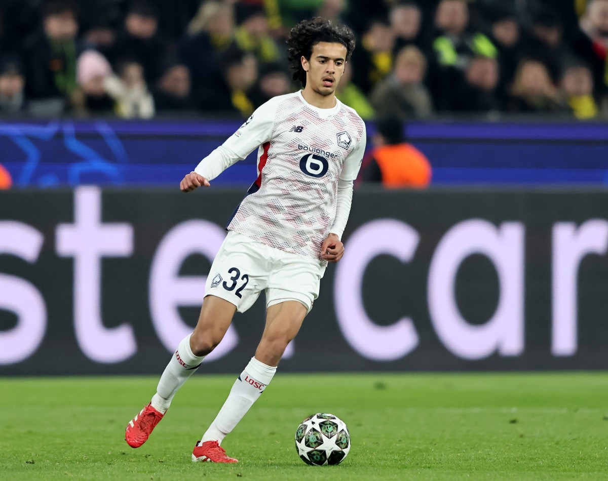 Ayyoub Bouaddi of Lille in action