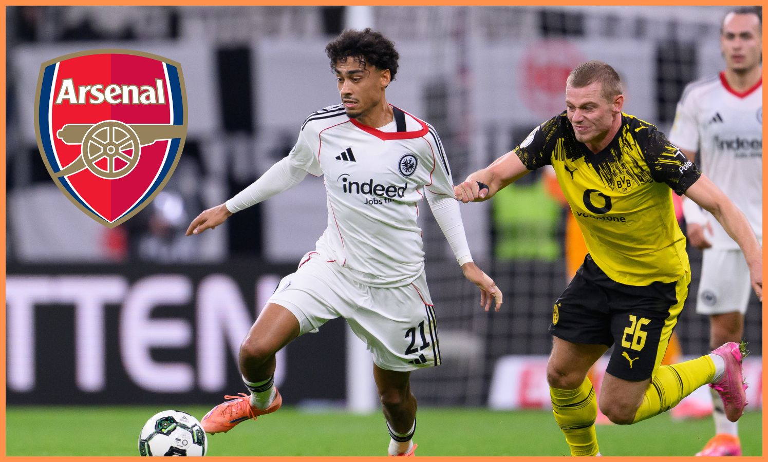 Nathaniel Brown in action for Eintracht Frankfurt against Borussia Dortmund