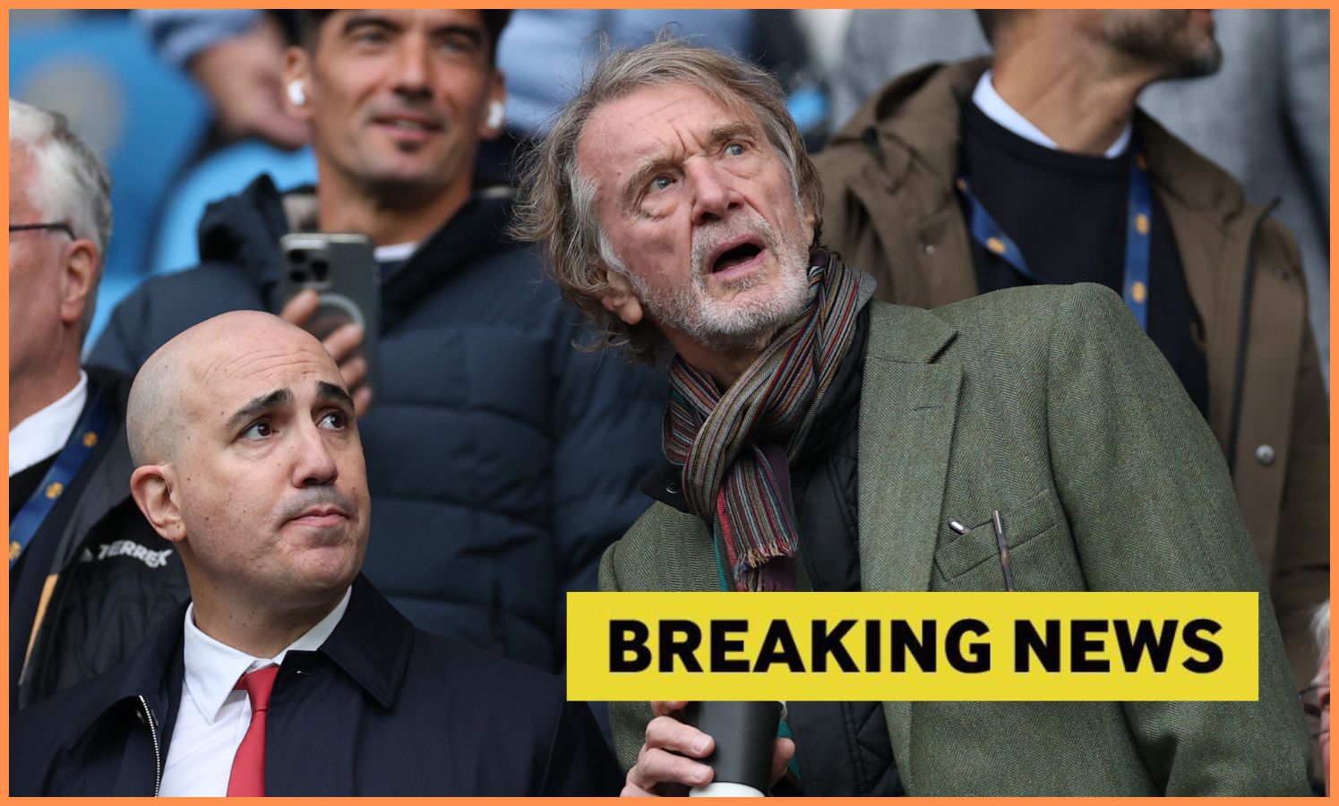 Sir Jim Ratcliffe reacts during a Manchester United game