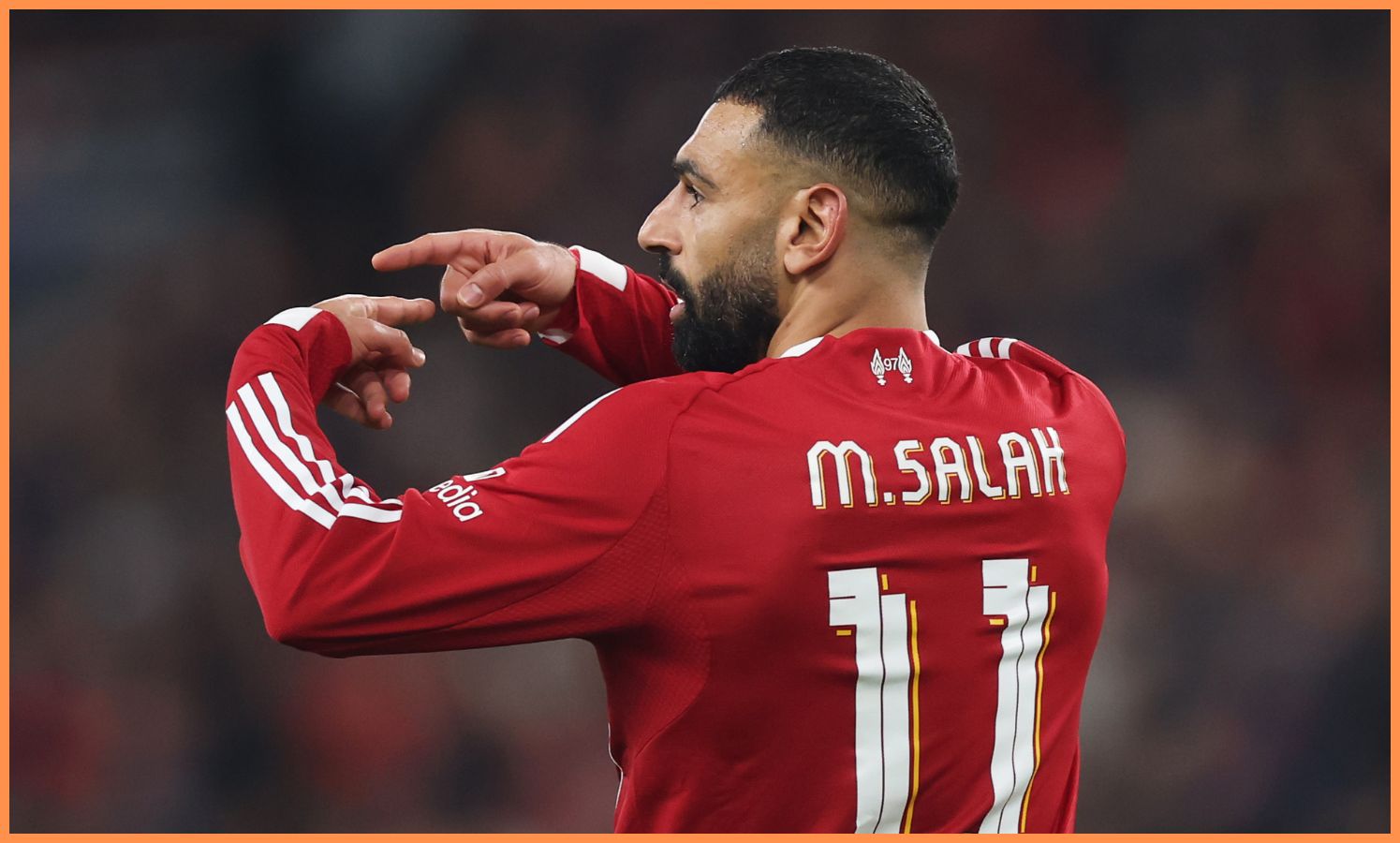 Mohamed Salah gestures during Liverpool's defeat vs PSV Eindhoven