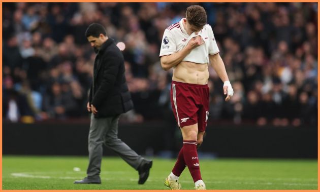 Mikel Arteta and Viktor Gyokeres react after Arsenal's defeat vs Aston Villa