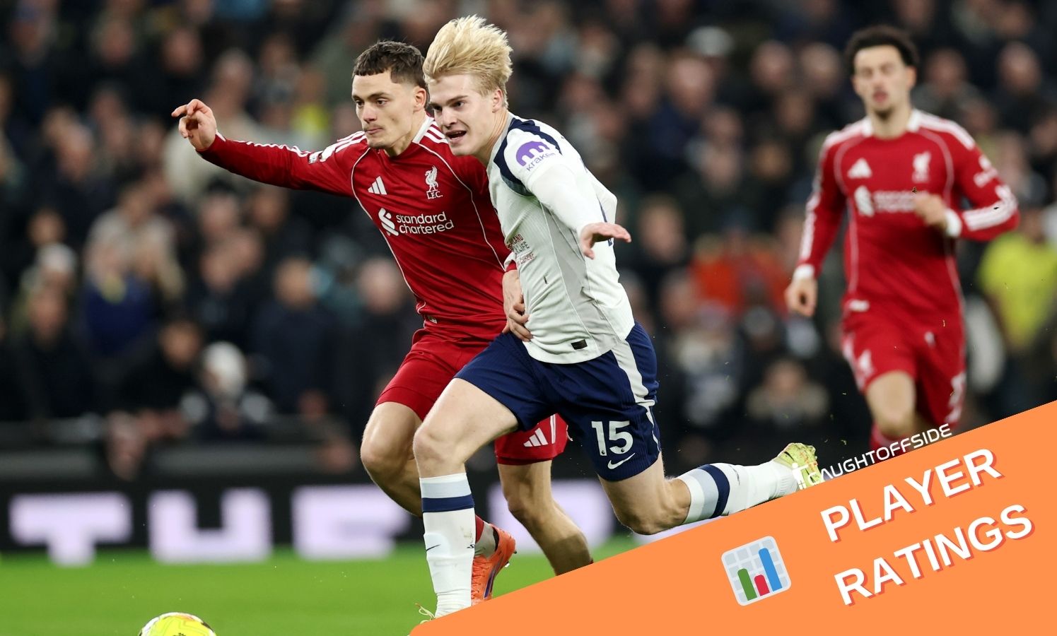 Florian Wirtz in action for Liverpool against Tottenham