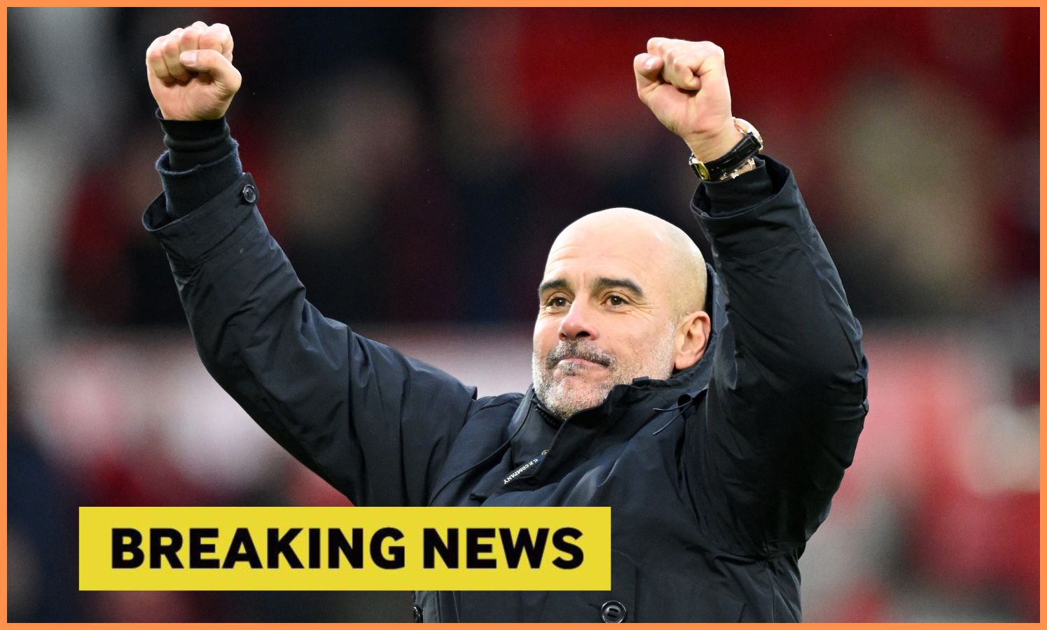 Pep Guardiola celebrates Manchester City's win over Nottingham Forest