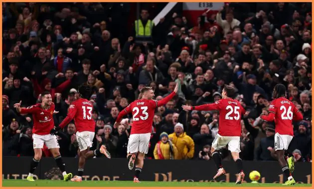 Man United players celebrating