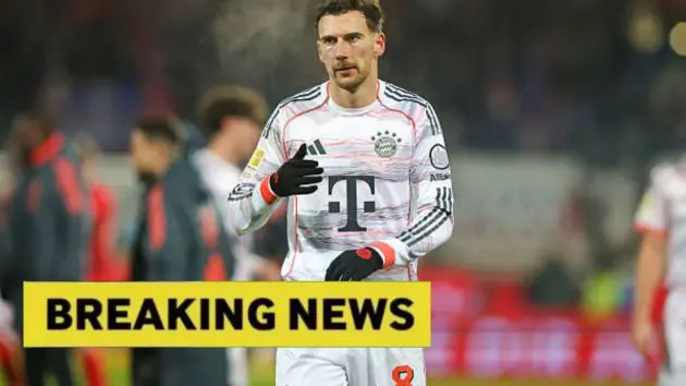 Leon Goretzka with Breaking news banner