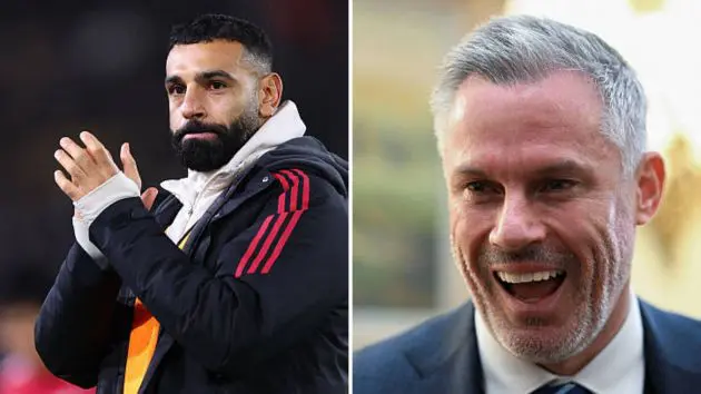 Split image of Mohamed Salah and Jamie Carragher