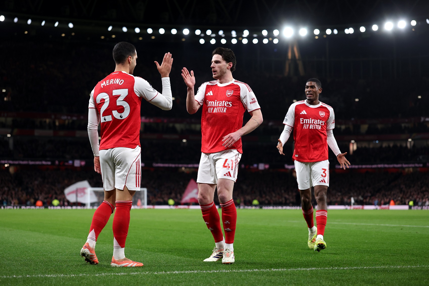 Mikel Merino of Arsenal celebrates