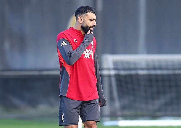 Mo Salah in training after his explosive interview