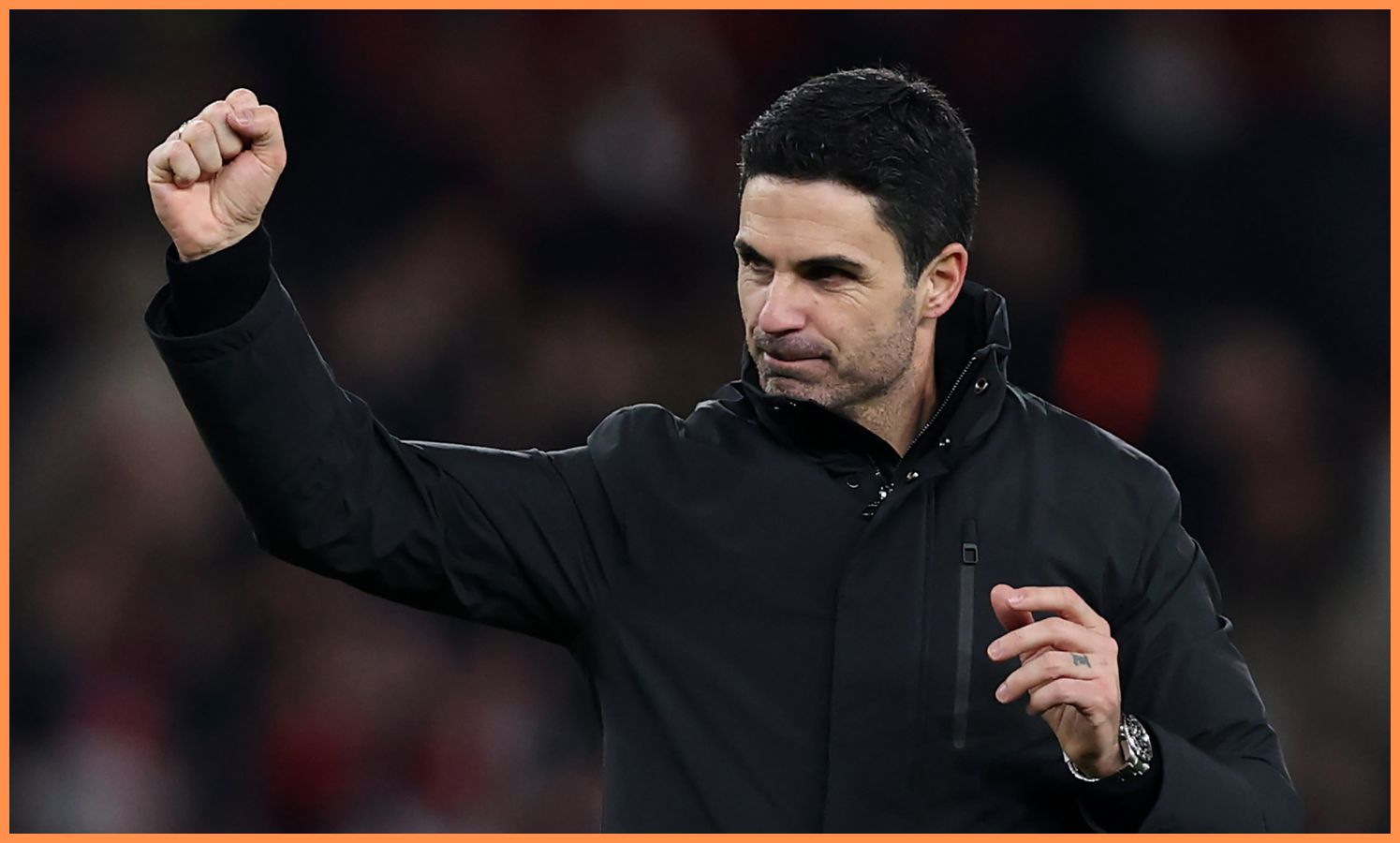 Mikel Arteta celebrates Arsenal's win over Aston Villa