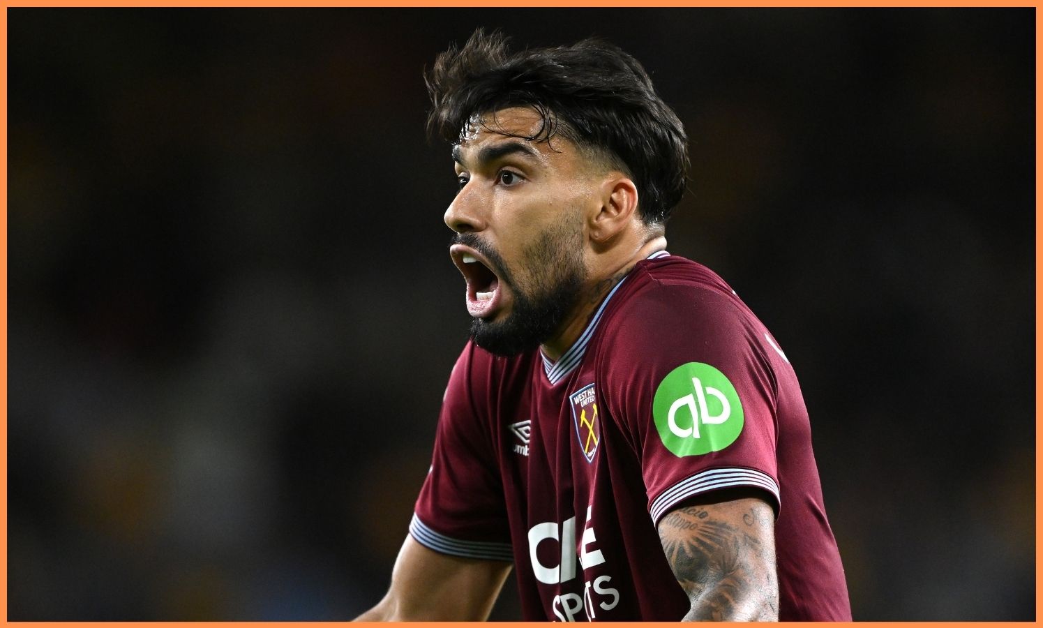 Lucas Paqueta reacts during West Ham's game vs Wolves