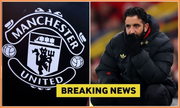 Ruben Amorim and the Manchester United club badge