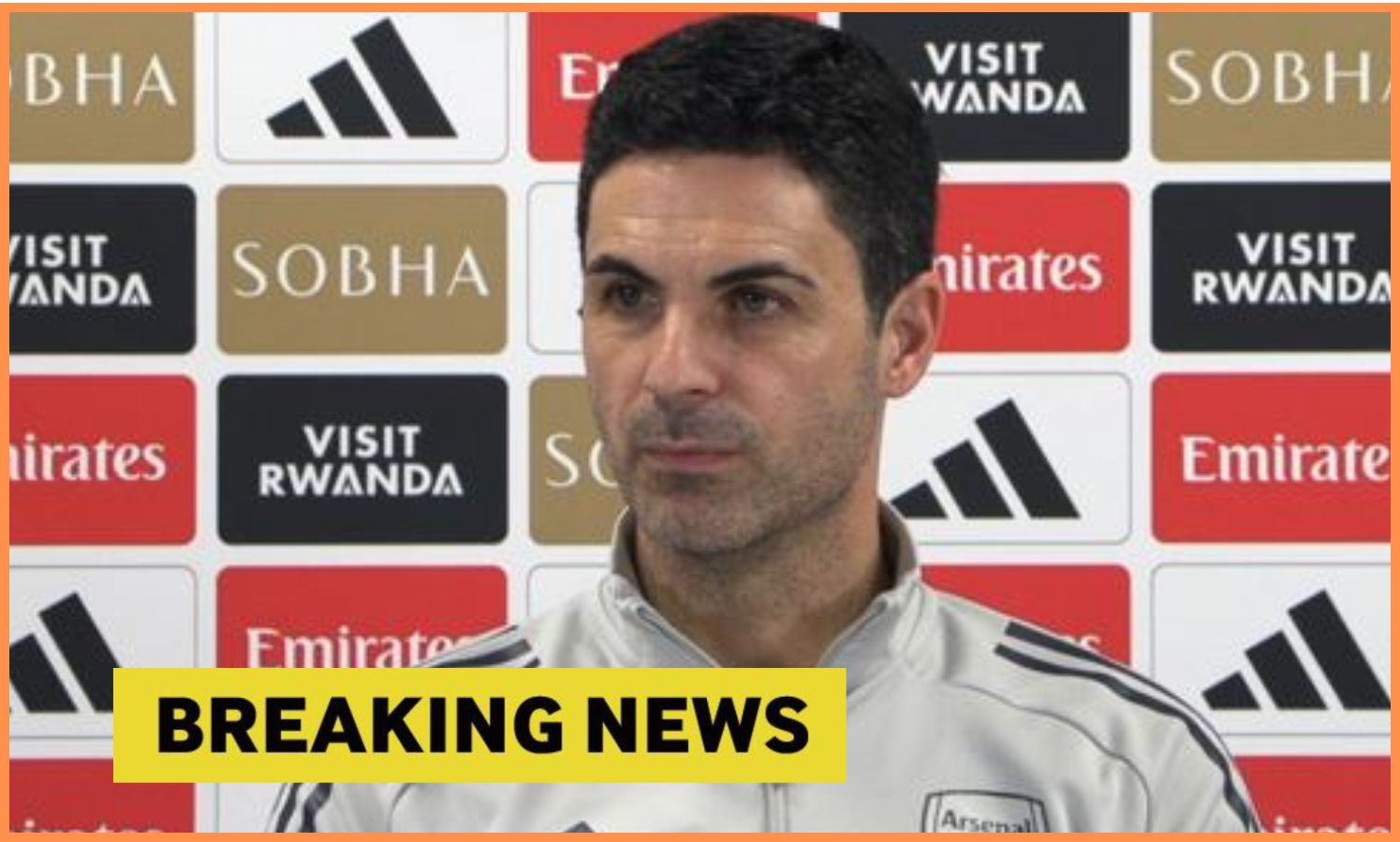 Arsenal manager Mikel Arteta speaking during a press conference