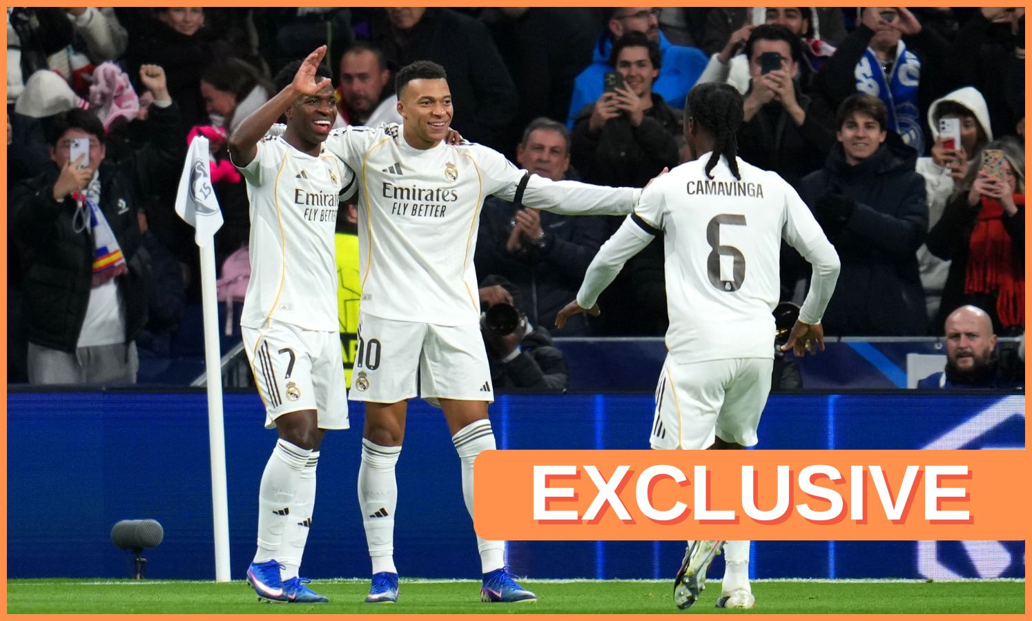 Eduardo Camavinga celebrates with his Real Madrid teammates