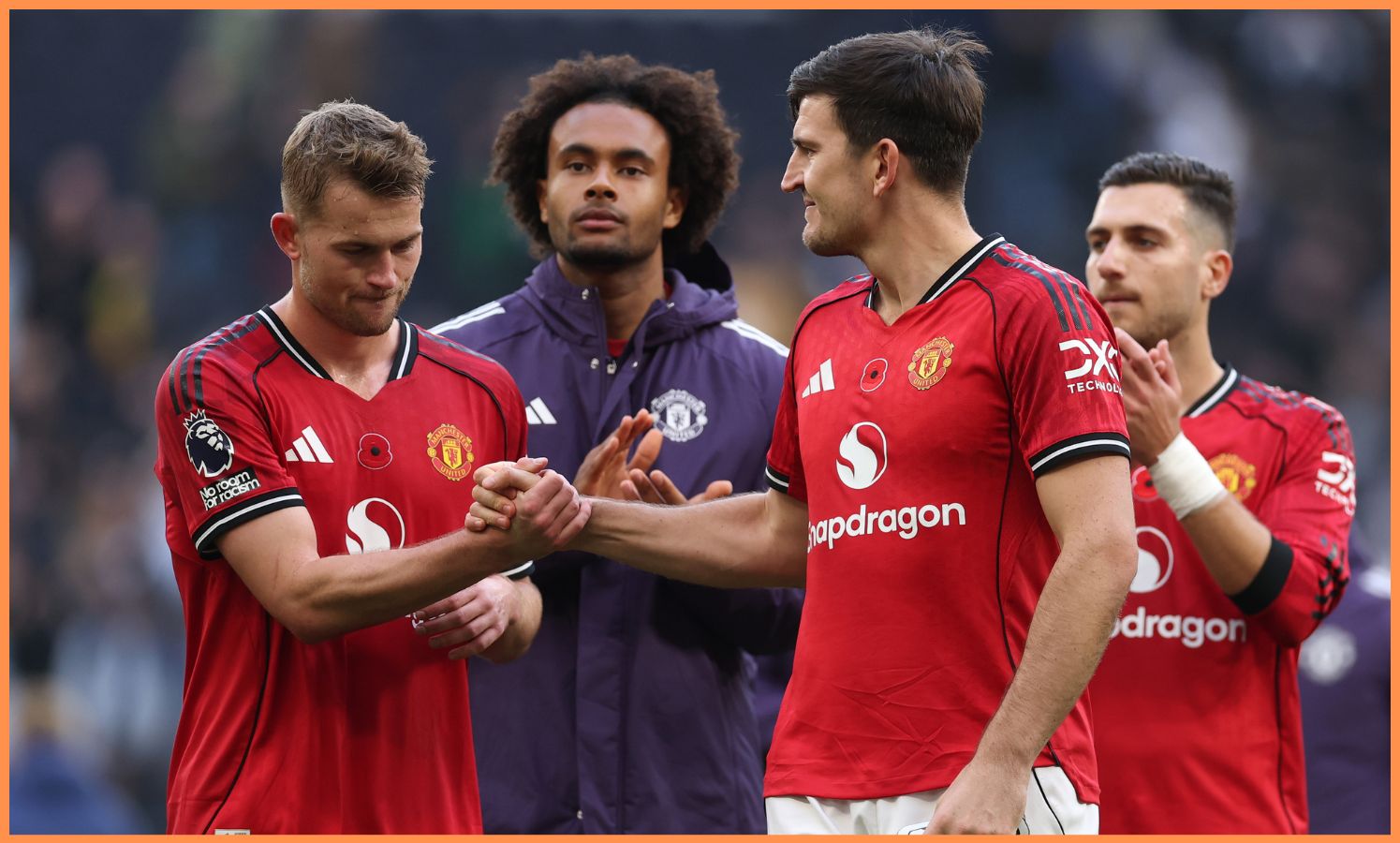 Harry Maguire with his Manchester United teammates