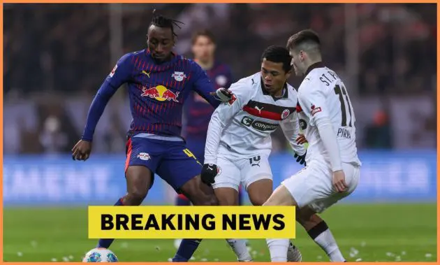 Yan Diomande in action for RB Leipzig