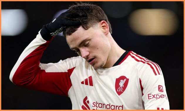 Florian Wirtz reacts during Liverpool's defeat against Bournemouth