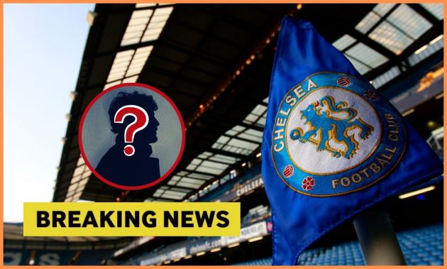 Chelsea FC corner flag and 'breaking news' banner