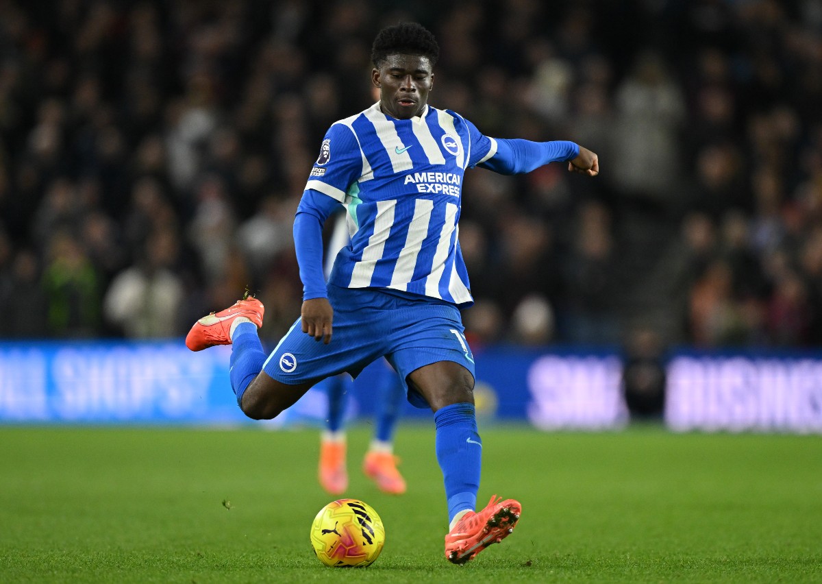 Carlos Baleba in action for Brighton