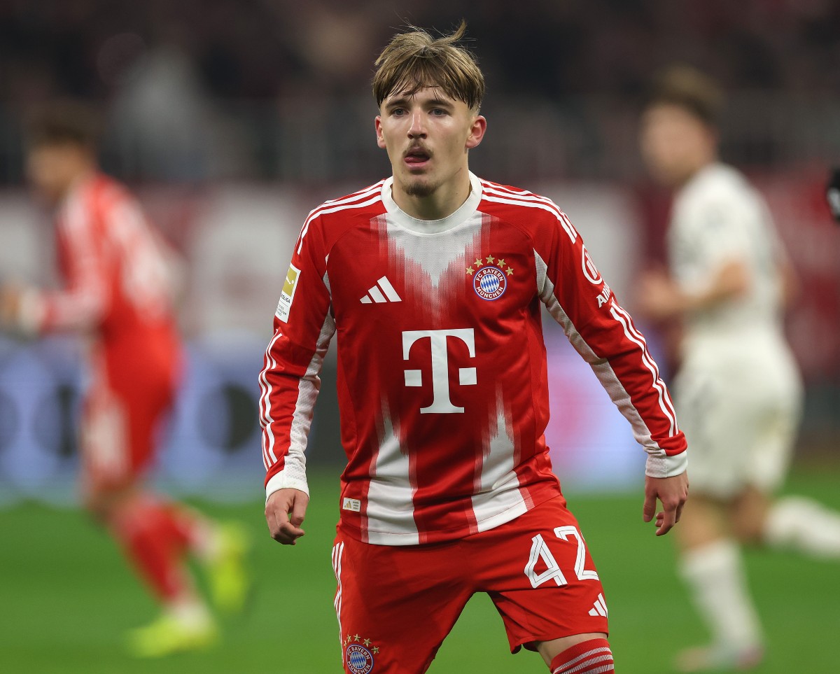 Lennart Karl in action for Bayern Munich