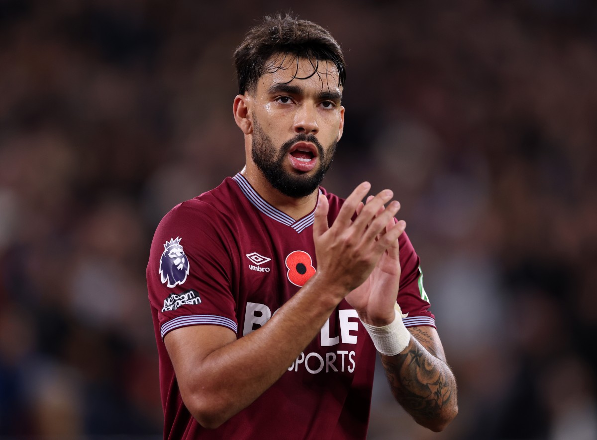Lucas Paqueta applauds the West Ham fans
