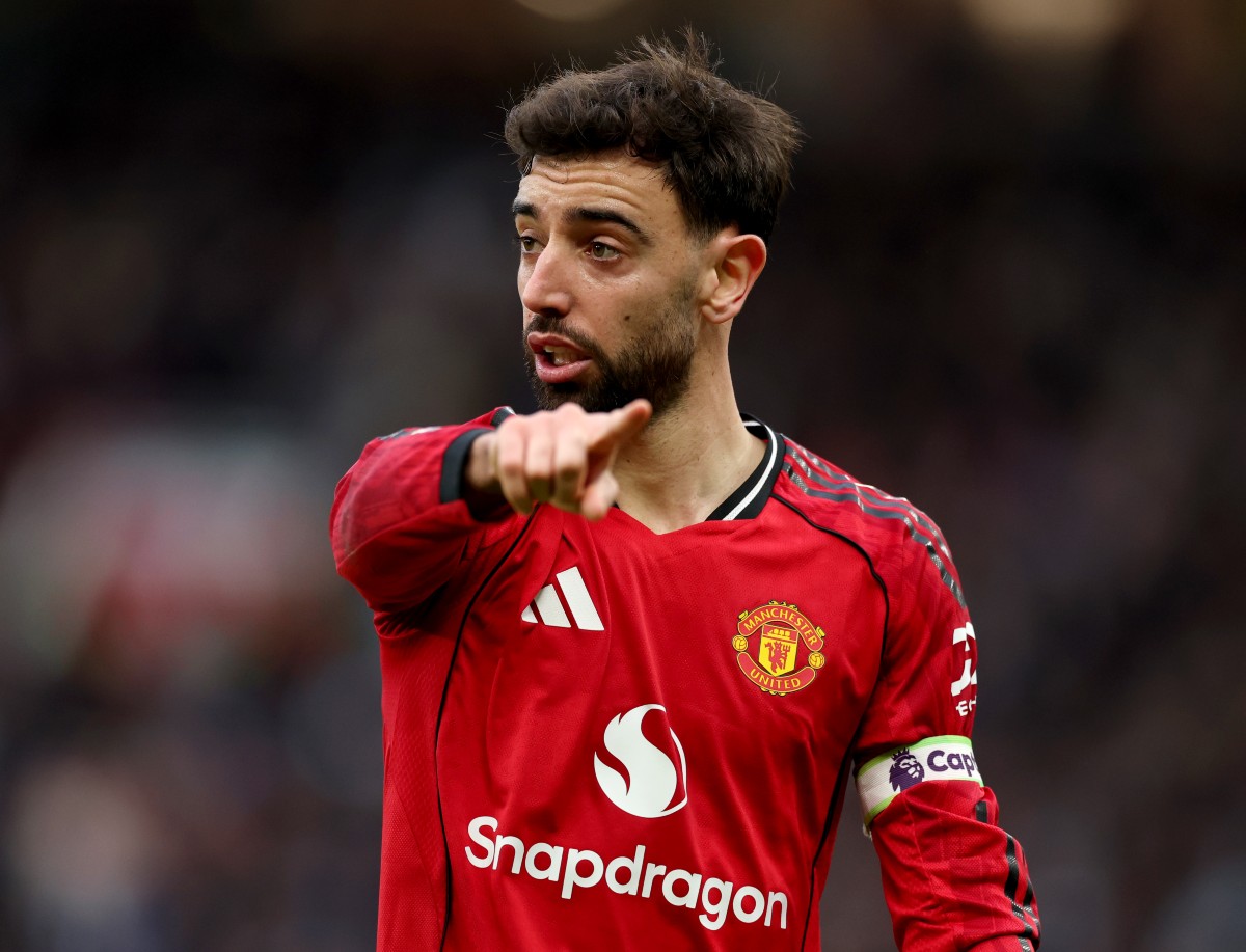 Manchester United captain Bruno Fernandes during the Manchester Derby