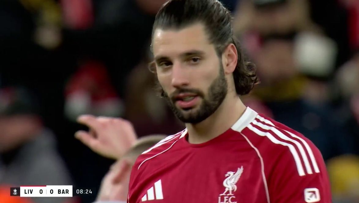 Dominik Szoboszlai after scoring the banger for Liverpool