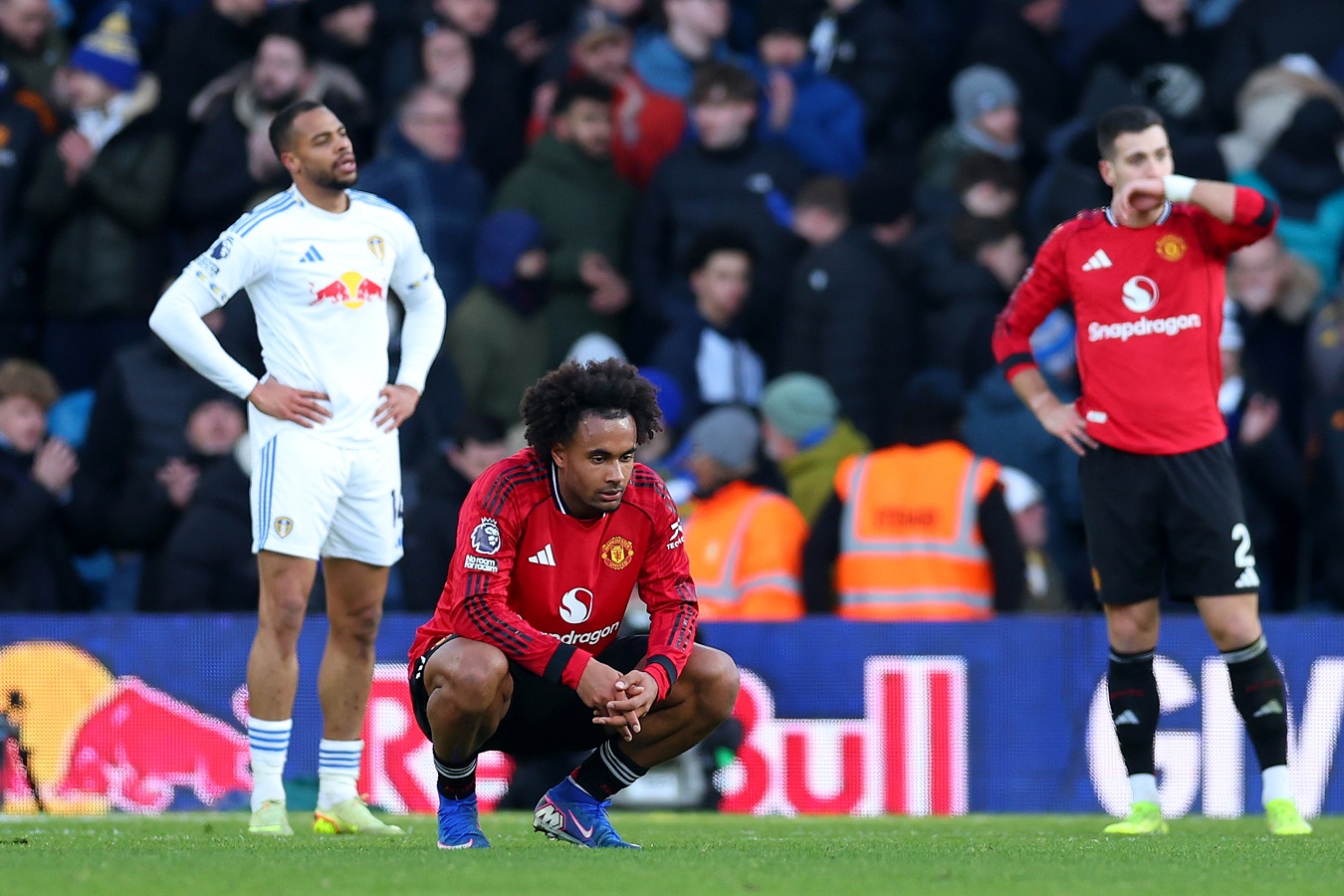 Joshua Zirkzee of Man United reacts after the Premier League match between Leeds United and Man United