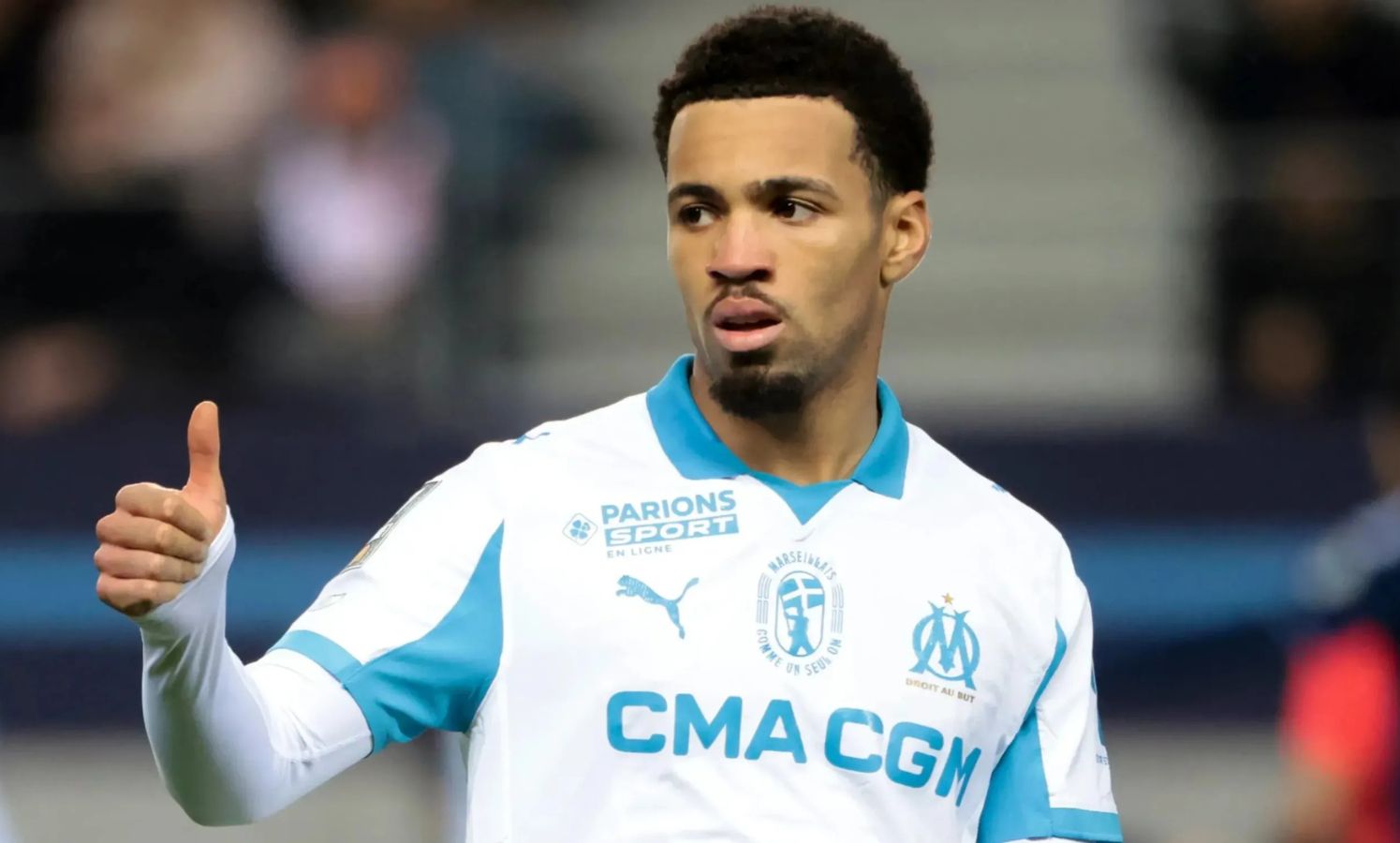 Ethan Nwaneri in action for Marseille