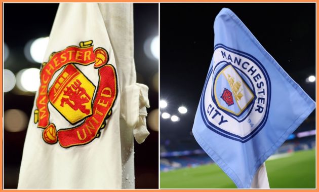 Manchester United and Manchester City logos