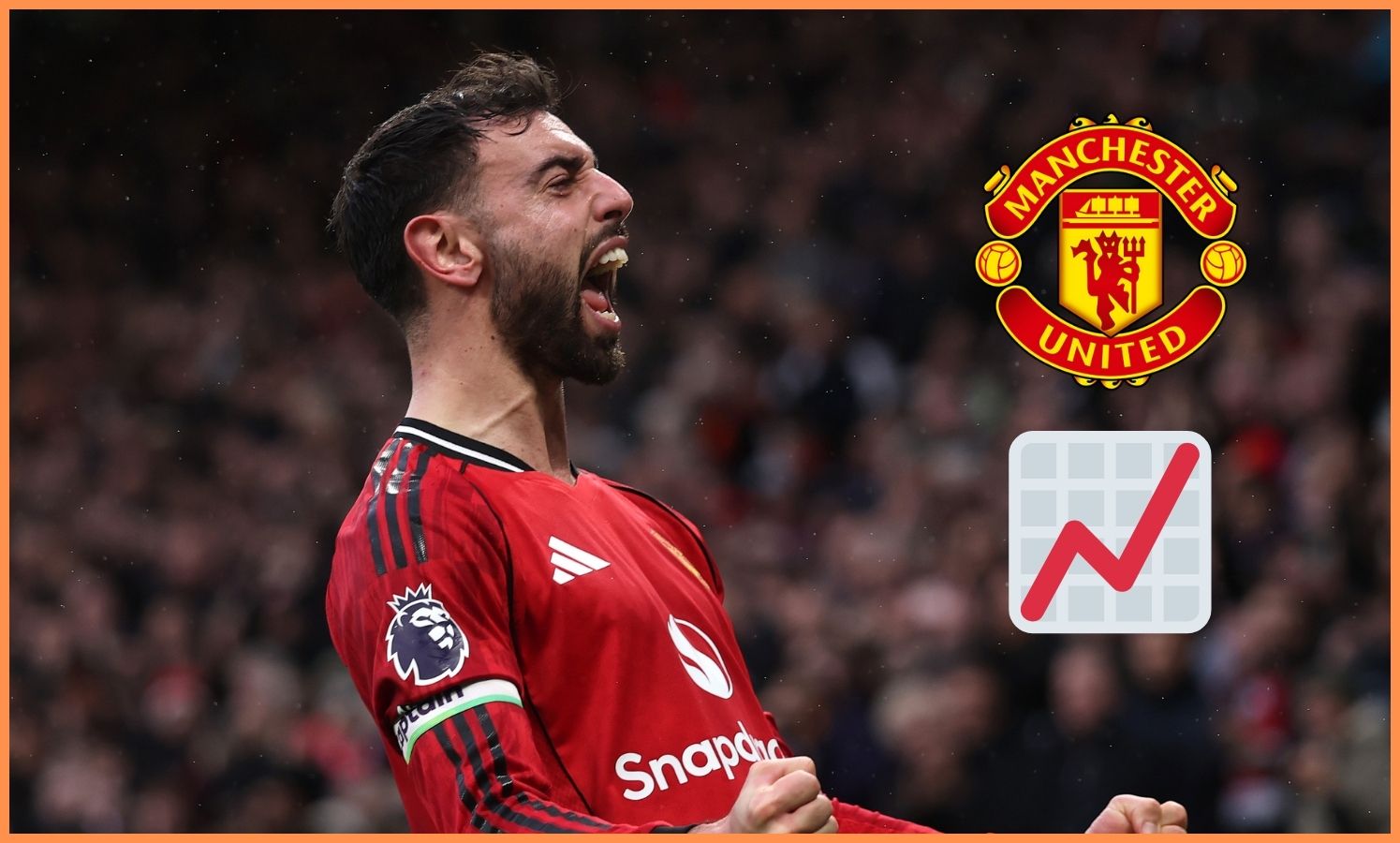 Bruno Fernandes celebrates scoring for Man United vs Tottenham