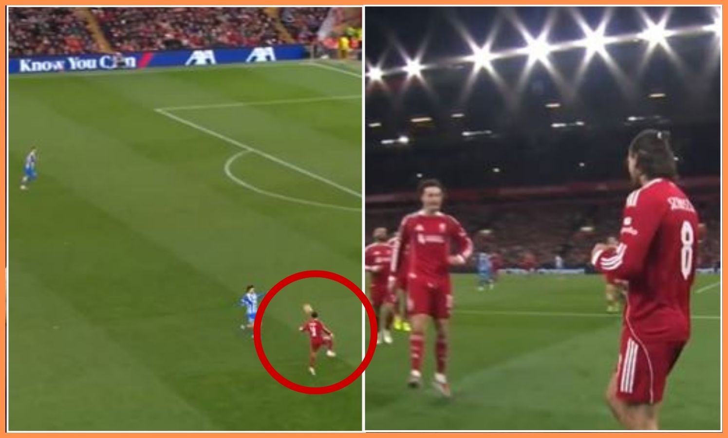 Dominik Szoboszlai scores for Liverpool vs Brighton