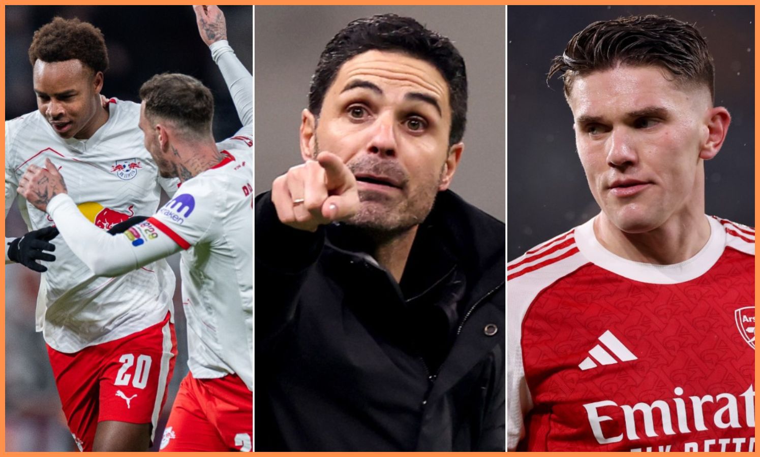 David Raum, Mikel Arteta, and Viktor Gyokeres