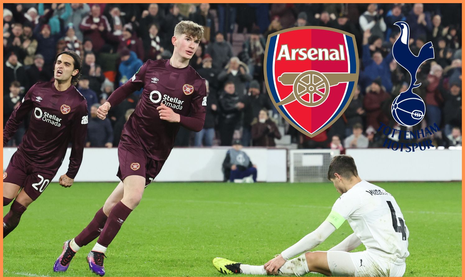 James Wilson of Hearts is being linked with Arsenal and Tottenham