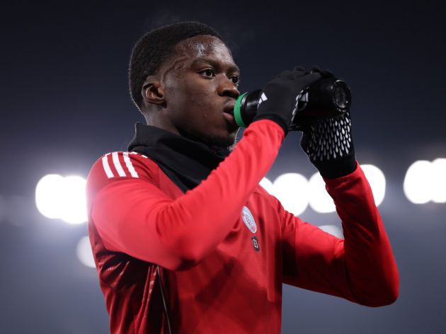 Mamadou Sarr takes a sip of water