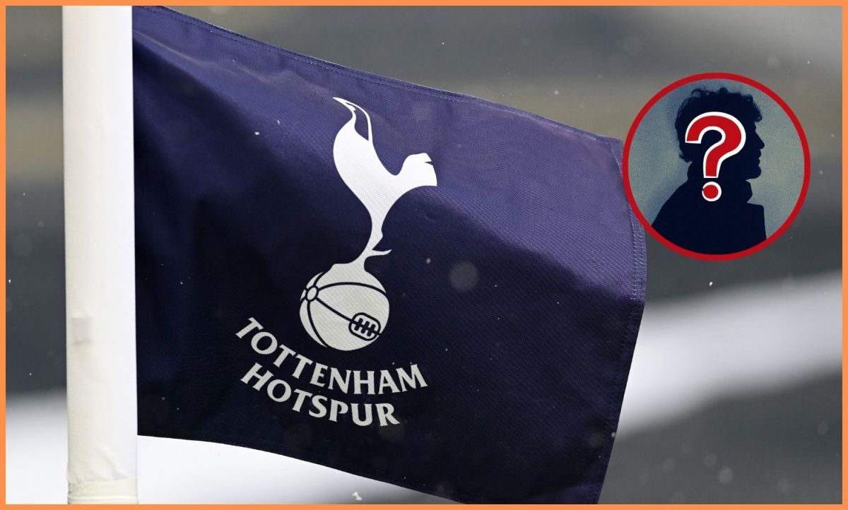Tottenham flag with overlay of mystery player