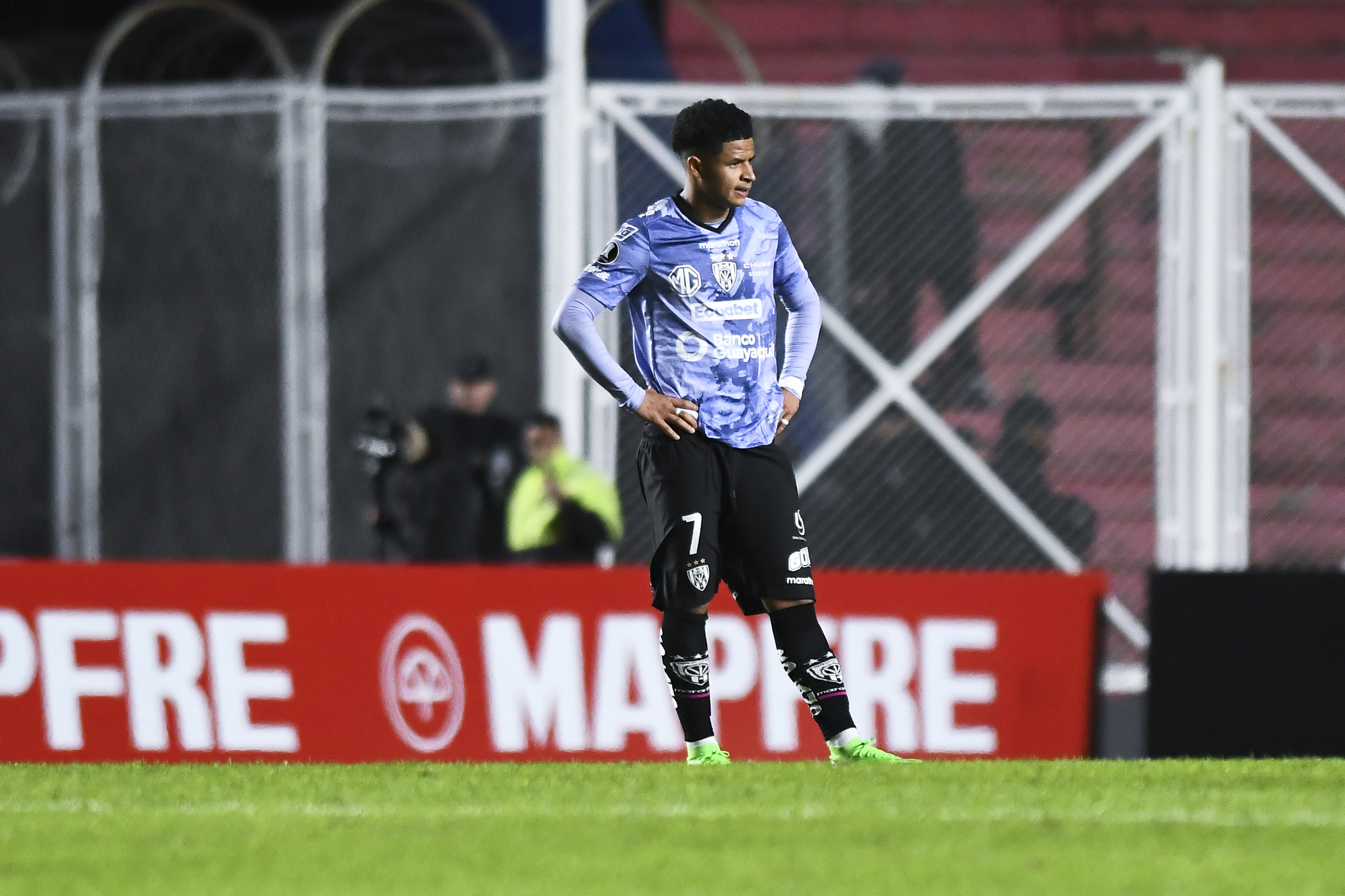 Patrik Mercado of Independiente del Valle reacts