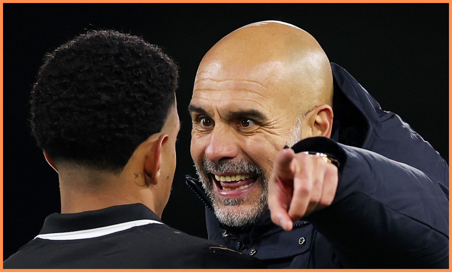 Savinho and Pep Guardiola