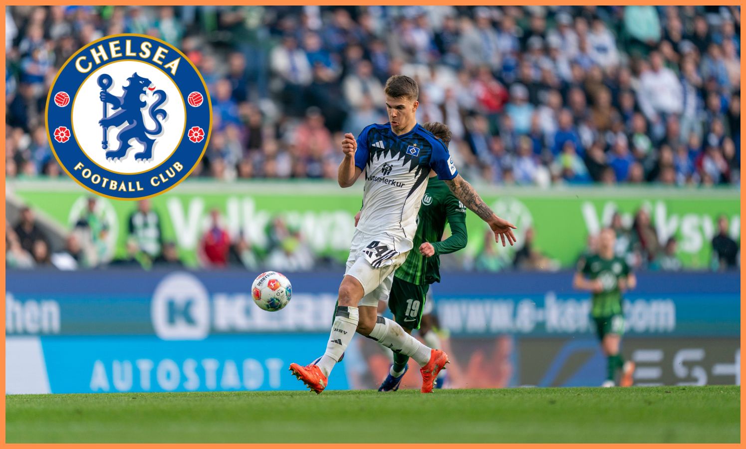 Luka Vuskovic in action for Hamburg