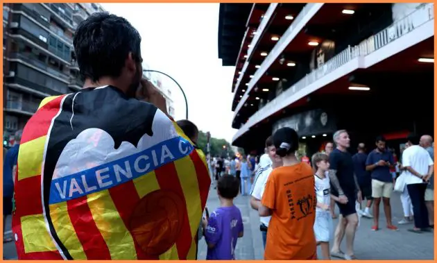 Valencia fans outside stadium