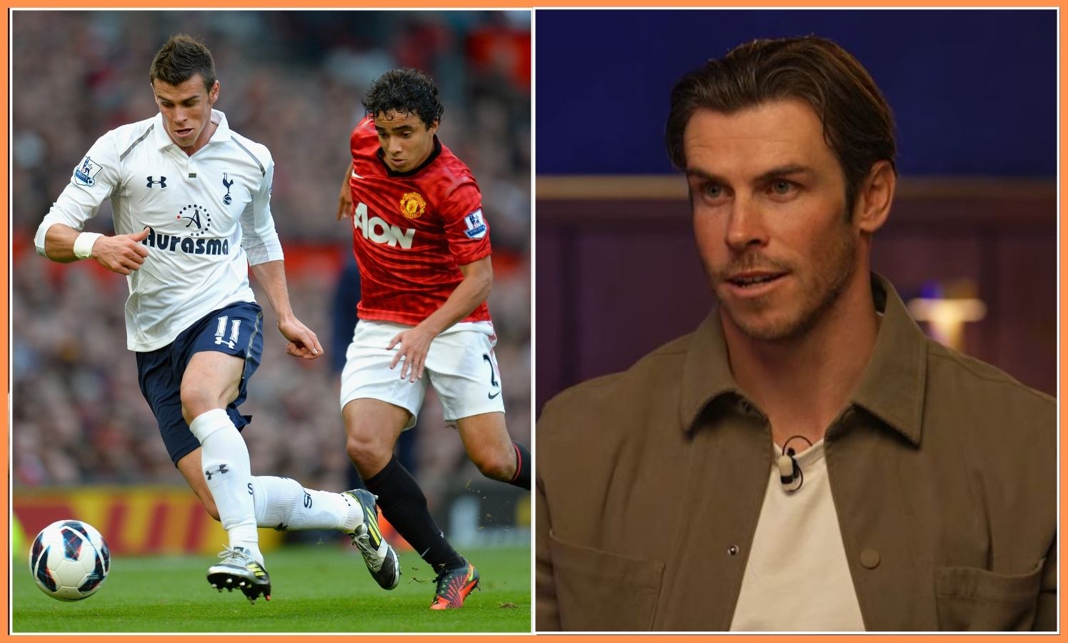 Gareth Bale during his Tottenham days, and during an appearance on The Overlap