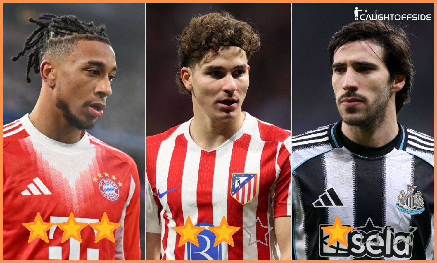 Michael Olise, Julian Alvarez, and Sandro Tonali