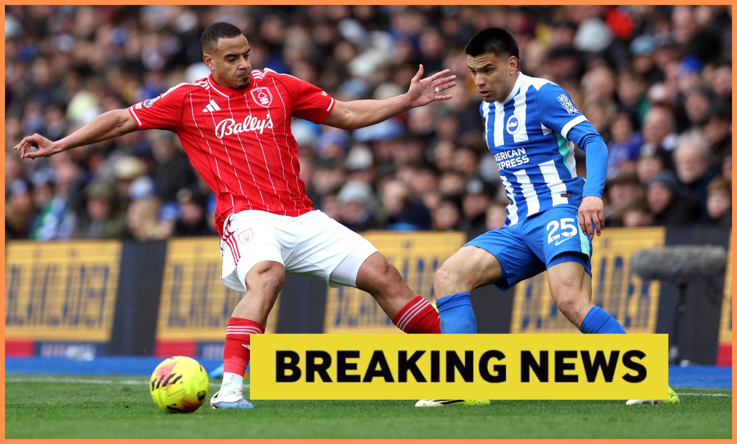 Murillo in action for Nottingham Forest against Brighton