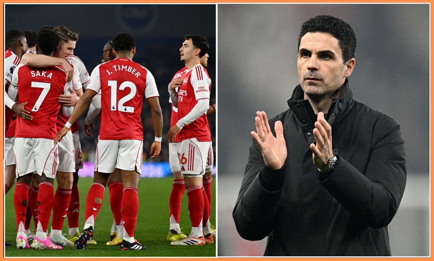 Bukayo Saka and Mikel Arteta