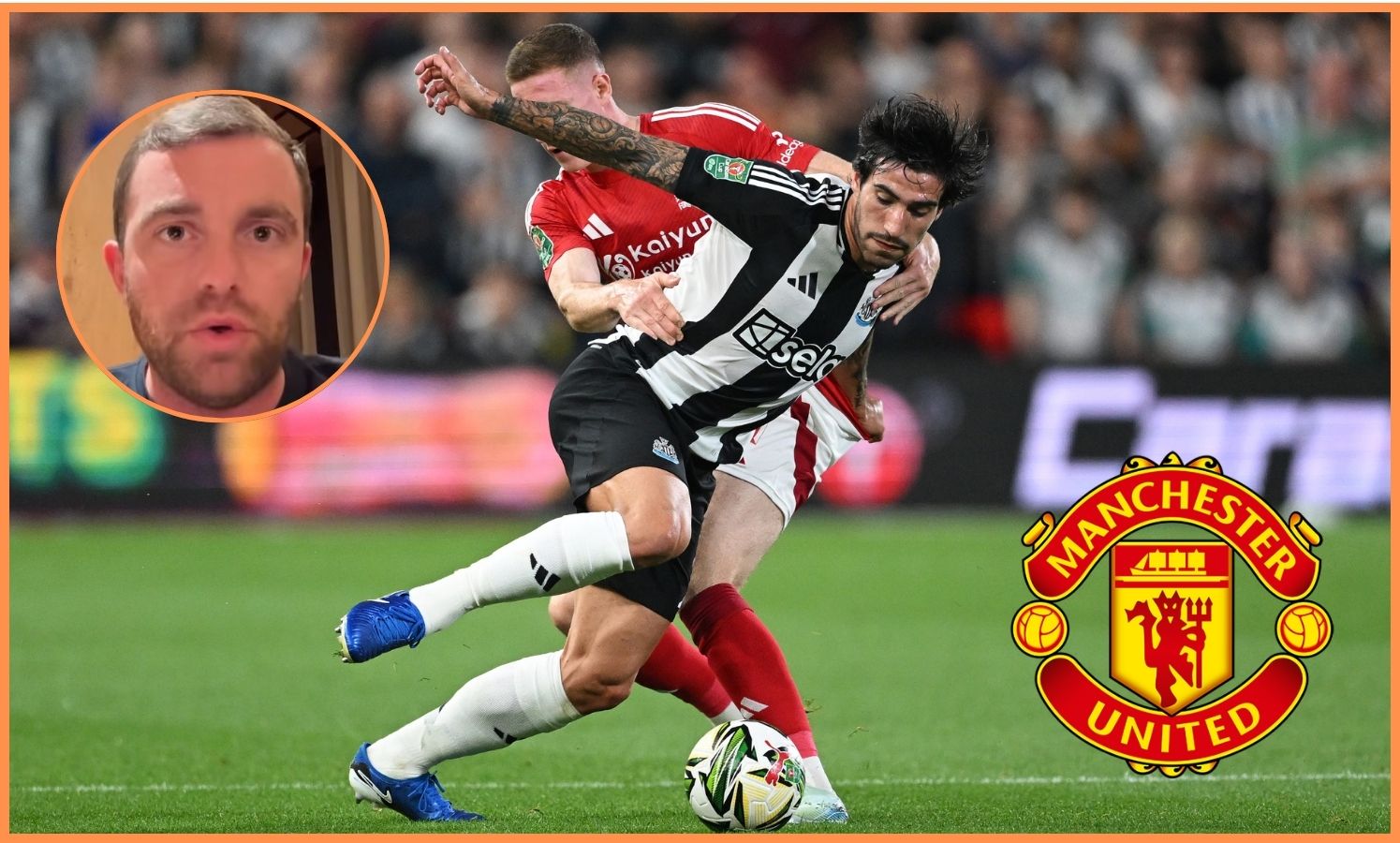 Sandro Tonali in action for Newcastle vs Nottingham Forest