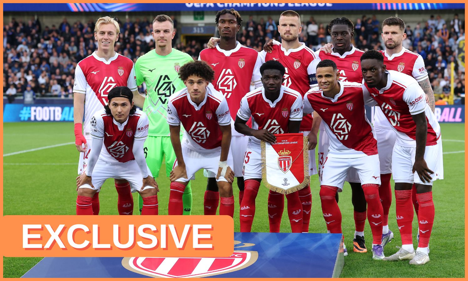 Lamine Camara lining up with Monaco
