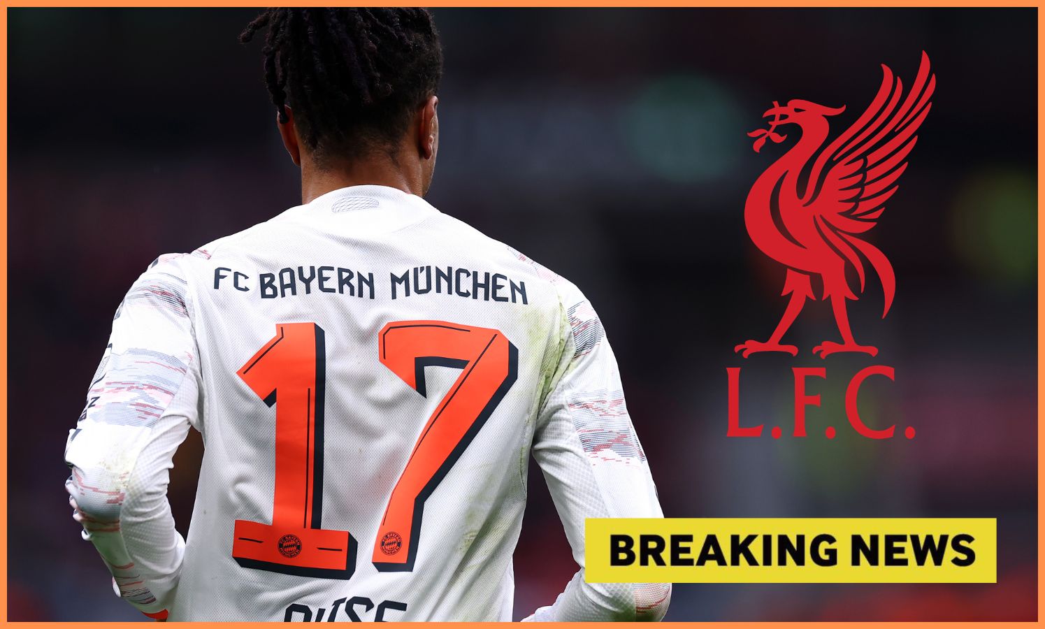 Michael Olise and Liverpool FC logo