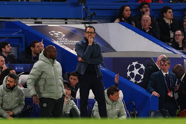 Liam Rosenior looks on during Chelsea vs PSG