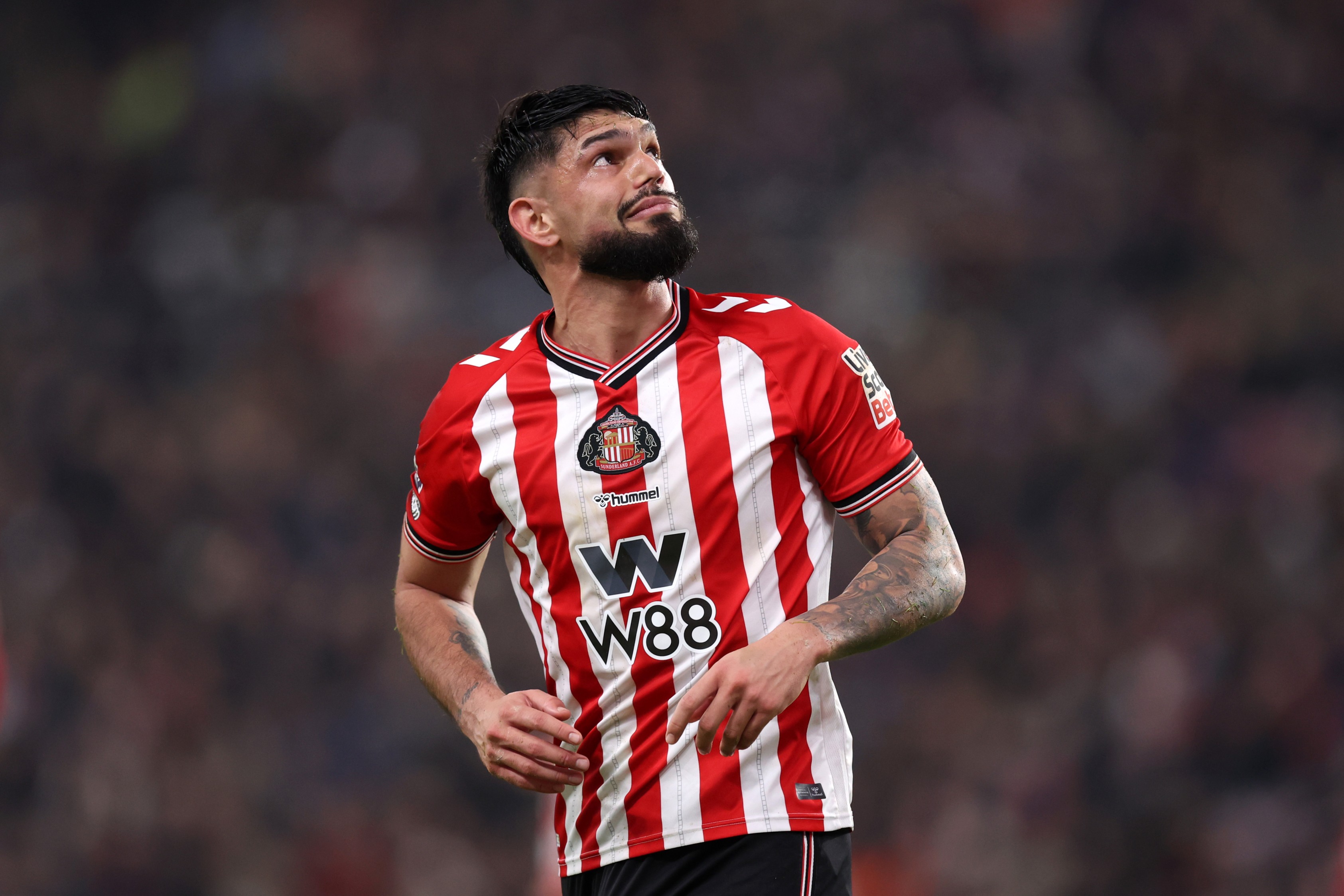 Omar Alderete of Sunderland looks on