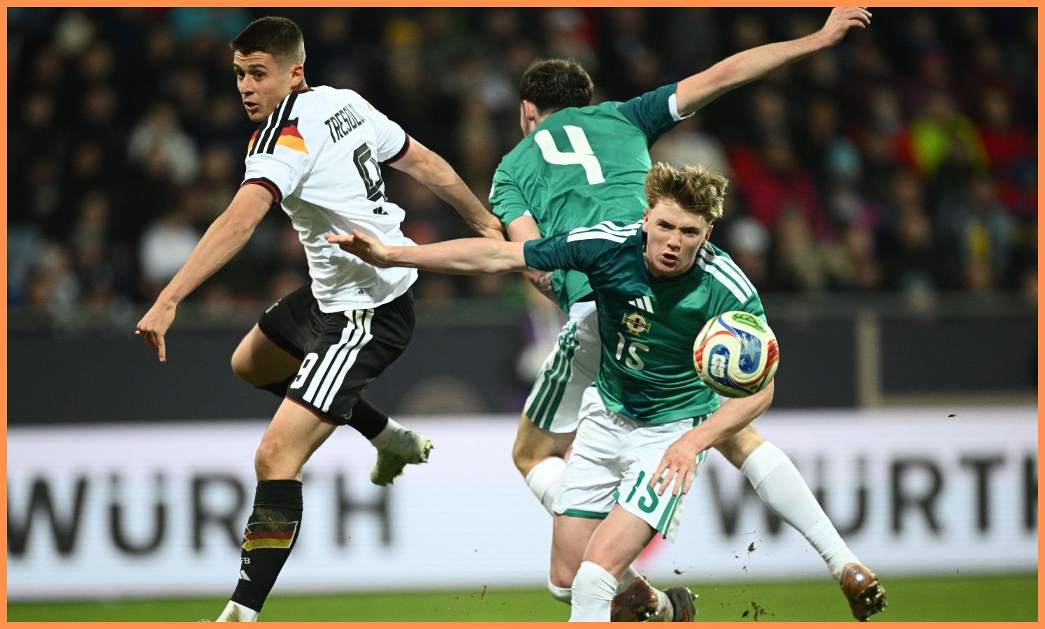 Nicolo Tresoldi in action for Germany Under-21s