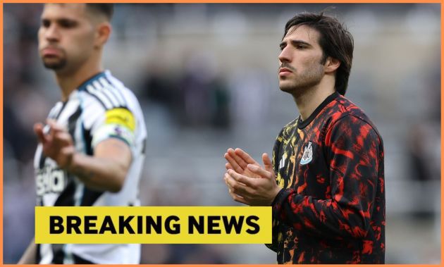 Sandro Tonali and 'breaking news' banner
